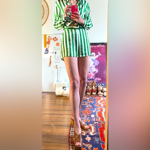 JUICY SIZE 10 SIZE L | twosie set | button up shirt with shorts | garden party - Picture 4 of 7